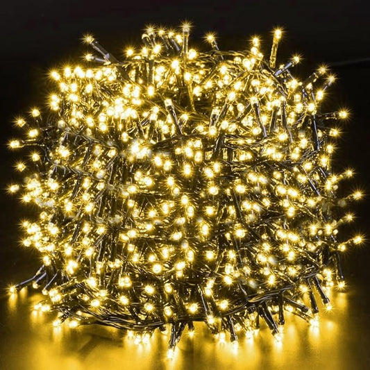 Novtech Christmas LED Outdoor String Lights 164FT 2000LEDs Xmas Fairy Plug in Christmas Lights - Waterproof Decorative String Lights for Home Garden Wedding Party Holiday - Warm White