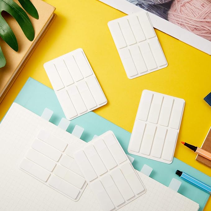 Outus 1280 Pieces Sticky Index Tabs Page Marker White Sticky Tabs Pop up Page Flags 1.6 x 0.5 Inch