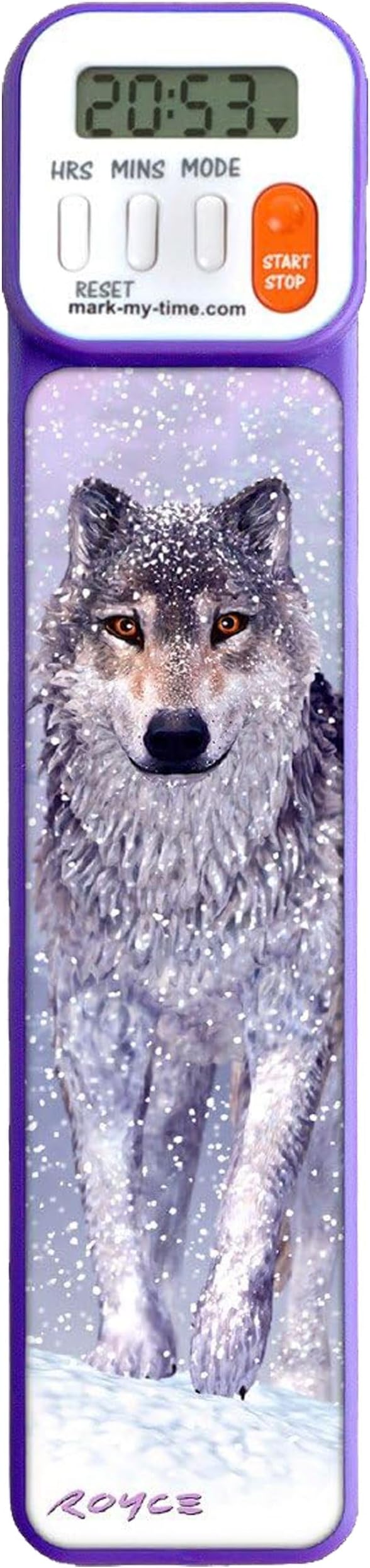 Mark-My-Time - Digital Bookmark - Mark My Time Reading Timer and Bookmark for Kids, Cool Bookmarks and Reading Incentives, Christmas Gift & Stocking Stuffer for Book Lovers - 3D Wolf