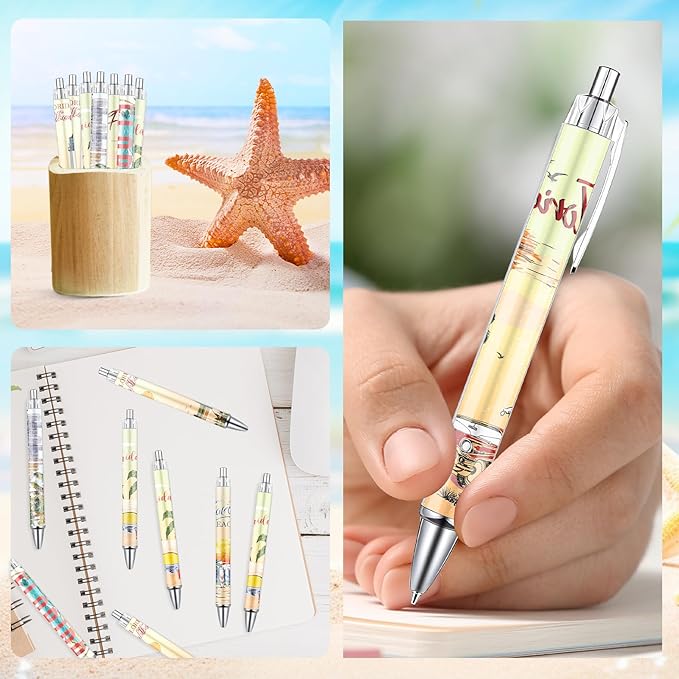 Florida Ballpoint Pens Set - 24 Pcs Florida Scenery Pens City Travel Souvenirs Gift Retro America Vacation Smooth Writing Ballpoint Bulk for Women Teacher Traveler Office School Supplie