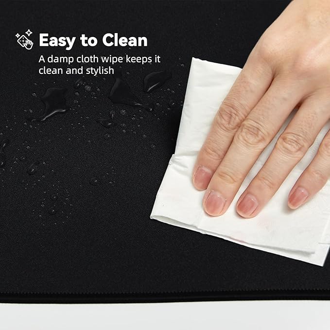 Large Gaming Mouse Pad with Durable Stitched Edges, Non-Slip Rubber Base, Black Mousepad Mouse Mat Desk Pad for Home Office Gaming, 35.4''x15.7''x0.12'', Black