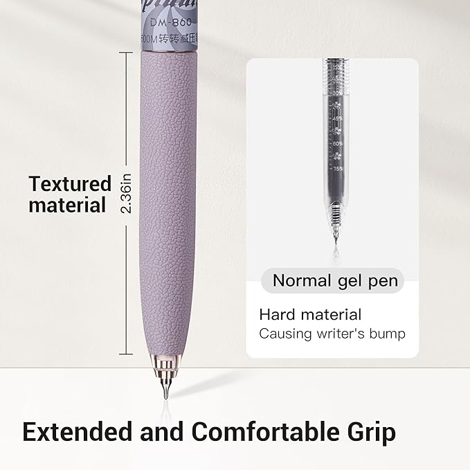 Leven Fidget Spinning Gel Pens 3 Pcs, Stress Relief 0.5mm Black Ink Pens, Quick Dry Fine Point Smooth Writing Ballpoint Pen, for Journaling Note Taking Office School Supplies Morandi