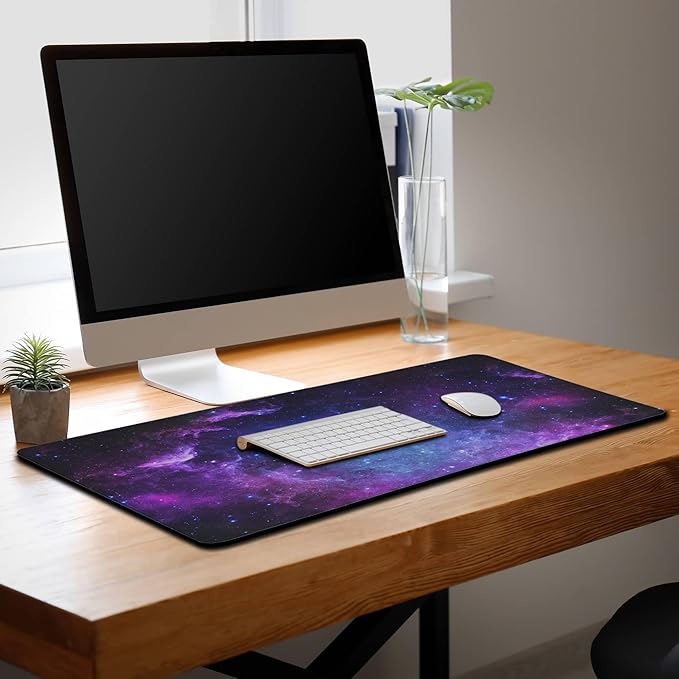 Mouse Pad Computer Desk Accessories Office Pad, Big Mouse Pads Desktop Mat, XXL Mouse Pad Gaming Non-Slip Rubber Base Waterproof with Stitched Edges, 35.4" X 15.7" for Work/Game/Office/Home