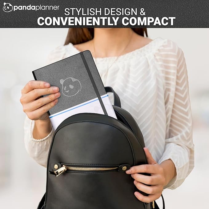 Panda Planner Classic A5 Daily Planner 2026 – Undated Quarterly & Productivity Planner with Hourly Schedule, To Do List, Daily Journal, Goal Planner, Habit Tracker & Gratitude Organizer – Black