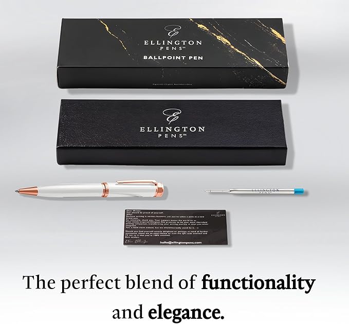 Ellington Pens Luxury Ballpoint Pen – Premium Quality, Smooth Writing Experience, Elegant Design, Includes 2 Ink Refills (Black & Blue)