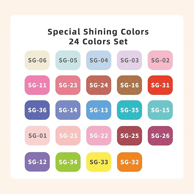 Glitter Gel Pens for Adult Coloring, 24 Colors Special Shining Multi Glitter Gel Pens Colored Set for Drawing, Doodling, Journaling & Creative Art Supplies