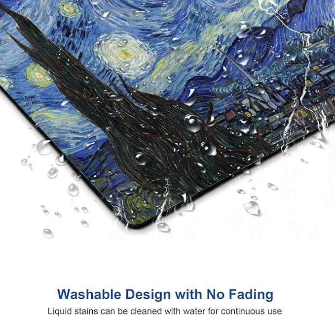 Mouse Pad, Premium-Textured Mouse Mat, Non-Slip Rubber Base Mousepad for Laptop, Computer & PC,9.5×7.9 in,Van Gogh Starry Night