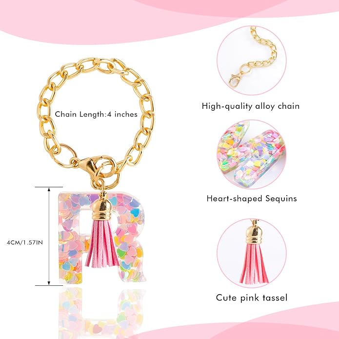 Letter Charm Accessories for Stanley Cup 1 PCS Cute Initial Keychain Handle Charm for Stanley Tumbler for Women