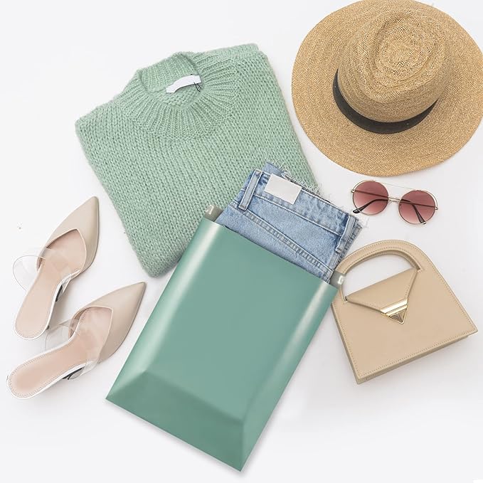 Metronic Poly Mailers 12x15.5 100Pack, Medium Size Shipping Bags for Clothing, Strong Self-Seal Mailers Poly Bags Shipping Envelopes, Thick Mailing Bags Package Bags for Small Business Packing, Green