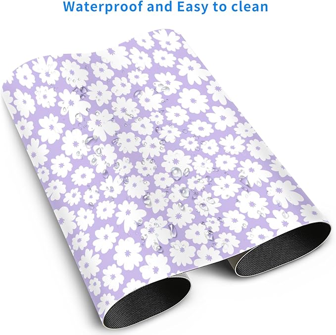 MAYCARI Kawaii Purple Flower Extended Gaming Mouse Pad Large, 31.5"X15.7" Big Mouse Pad with Non-Slip Base Long Computer Keyboard Mouse Mat for Home Office Work