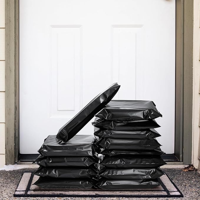 Metronic Poly Mailers 10X13 1000 Pack, Strong Adhesive Shipping Envelopes for Clothing, Medium Shipping Bags for Small Businesses, Waterproof Mailers Poly Bags (Black, 10x13 1000PC)