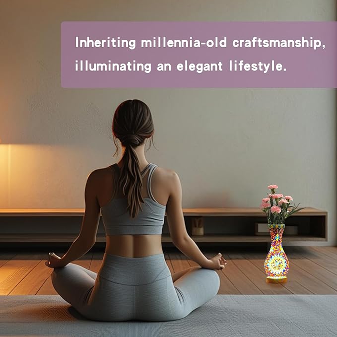 Elegant Turkish Moroccan Style Mosaic Table Lamp with USB Power and Colorful Glass Shade for Living Room