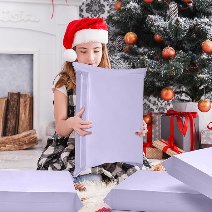 Metronic Large Poly Mailers 24x24 100 Pcs, Strong Adhensive Shipping Bags for Clothing, Waterproof Mailers Bags for Small Business, Shipping Envelopes, Tear-resistant Mailing Bags in Lilac Purple