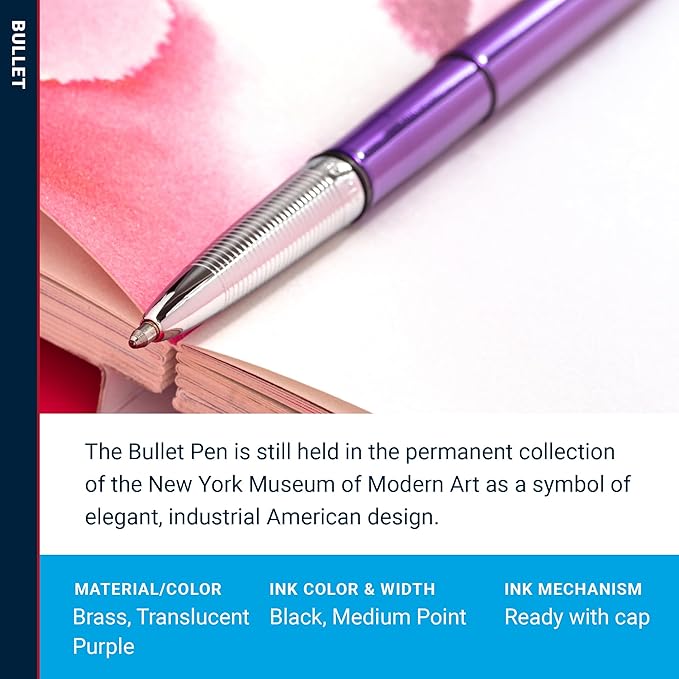 Fisher Space Pen Bullet Pen, Purple Haze, Ballpoint, Brass, Black Ink, Gift Box