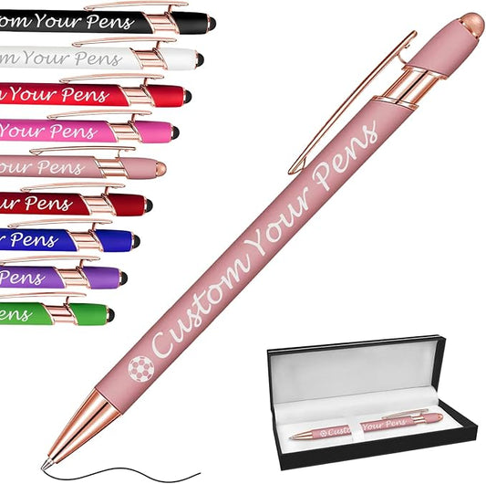 Amlion Personalized Custom Pens with Name Engraved Logo Text,Customized Writing Stylus Pen Promotional Item Gift for Men Women Office Business Wedding-Rose Gold