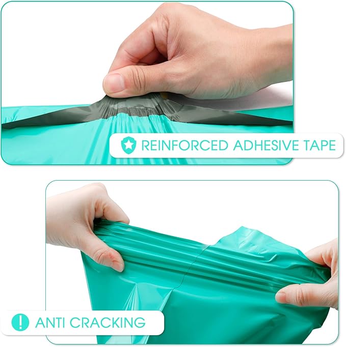 Metronic Poly Mailers 12x15.5 200 Pack Large Shipping Bags，Strong Adhesive Mailing Bags, Waterproof and Tear-Proof Multipurpose Envelopes for Clothing, Small Business,Postal Bags Teal