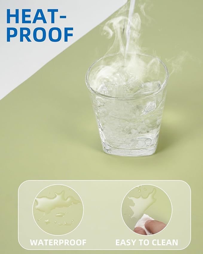 Leather Desk Pad Protector,Mouse Pad,Office Desk Mat, Non-Slip PU Leather Desk Blotter,Large Desk mat,Waterproof Keyboard mat for Office/Home/Decor (Olive Green,48" x 17")