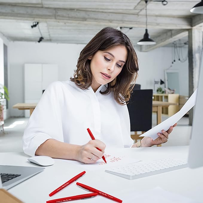 Lelix Felt Tip Pens, 30 Red Pens, 0.7mm Medium Point Felt Pens, Felt Tip Markers Pens for Journaling, Writing, Note Taking, Planner, Perfect for Art Office and School Supplies