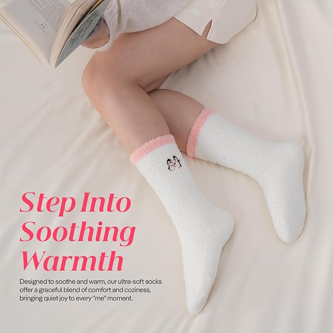 CoolMate GLOBAL Fuzzy Socks for Women Gift Box, Cozy, Soft, Comfy & Cloud-Like Socks, Plush, Durable for Spa, Home