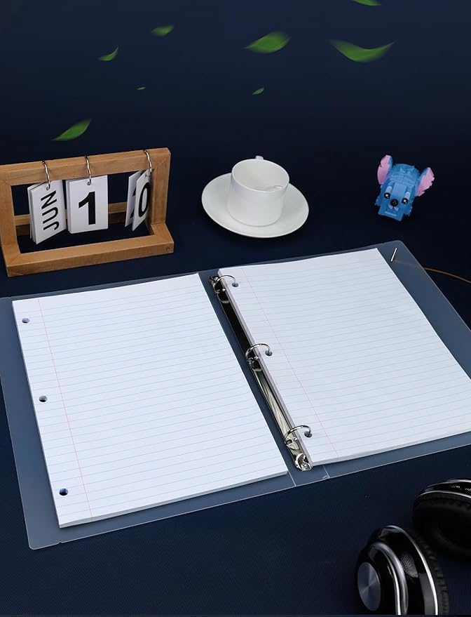 Loose Leaf Paper Wide Ruled, 8-1/2 x 11 In, 400 Sheets Filler Paper for 3-Ring Binder, Double-Printing Lined Paper, 3-Hole Punched Notebook Paper Binder Paper 8.5'' x 11'', 4 Pack, 100 Sheets/Pad