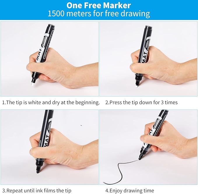 AFMAT WS40 Whiteboard Sticker, 17.3" x 36" Dry Erase Wallpaper, Peel and Stick White Board for Wall, Stain-Proof Whiteboard Contact Paper Roll, Dry Erase Board Stick on for Office/Classroom, 1 Marker