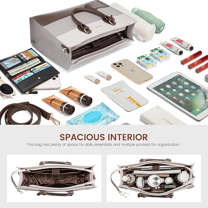 LOVEVOOK Laptop Tote Bag for Women, Work Totes Business Office Computer Briefcase with Clutch Purse