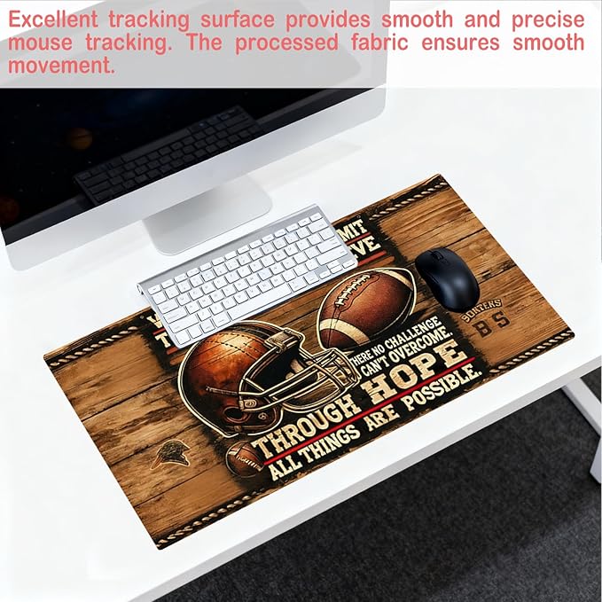 Nuxovilar Professional Large Mouse Pad & Computer Game Mouse Mat (35.4x15.7IN, Vintage Motorcycle Helmet Art) (90 * 40cm Vintage Motorcycle Helmet)