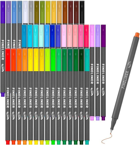 Vanstek 46 Pack Journal Planner Colored Pens, Fineliner Pens for Journaling, Writing Coloring Drawing, Note Taking, Calendar, Planner, Art Office School Gift Supplies