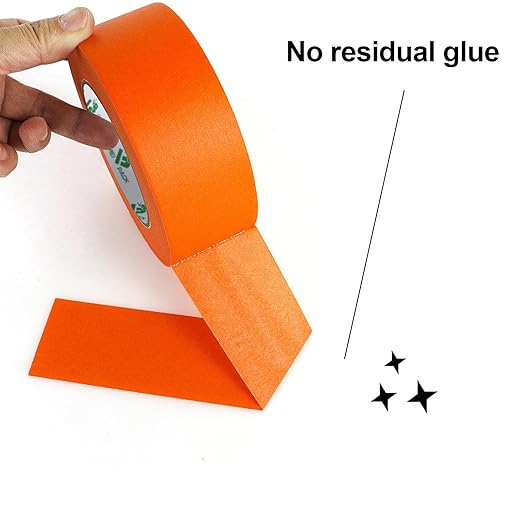 BOMEI PACK 3 Pack Orange Painters Tape, 2inch x 30yds, Multi Size Painting Masking Tape, Clean Release Paper Tape for Home and Office