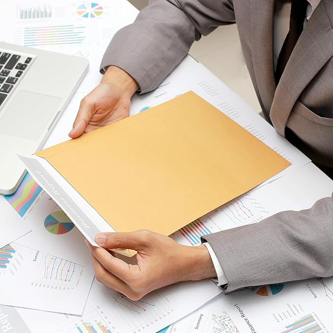 ValBox 10x13 Self Seal Catalog Envelopes 150 Packs Brown Kraft Large Envelopes with Peel and Seal Flap for Mailing, Organizing and Storage