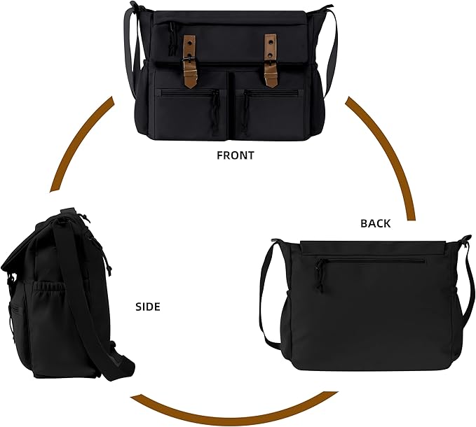 Lovvento Shoulder Messenger Bag for Men - Women Laptop Bag 15.6 inch Satchel Bags Mens Canvas Crossbody Tote Bags