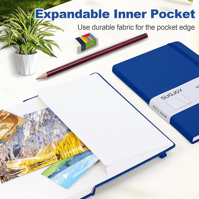 Lined Journal Notebooks for Writing, 100 GSM Thick Paper, 1 Pack Hardcover Notebooks, A5 College Ruled Notebook, Journaling Notebook for School/Travel/Office (Blue- 1 Pack)