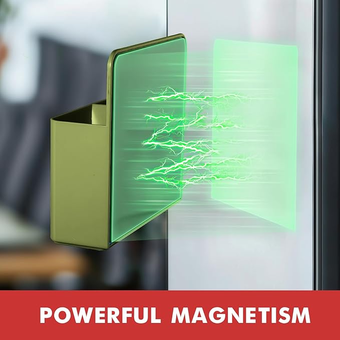 BEYGORM 2 Pack Plastic Magnetic Pen Holder for Refrigerator, Dry Erase Marker Holder for Whiteboard，Magnet School Locker Organizer Accessories, Pencil Cup, Pen Caddy (Army Green)