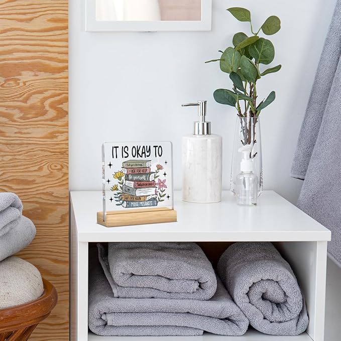 Motivational Mental Health Decor, Therapy Office Desk Decor, Therapist Offices Gifts for Women, Mental Health Awareness Gifts for Women Psychologist Therapist, Halloween Christmas Gift Acrylic Sign