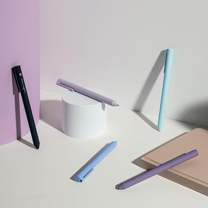 DIVERSEBEE Gel Ink Pens Assorted Colors, 0.5 mm Fine Point, Bible Pens No Bleed Through with Cute Fine Tip, Bible Study Journaling Supplies Set, 5 Pack (Blue)