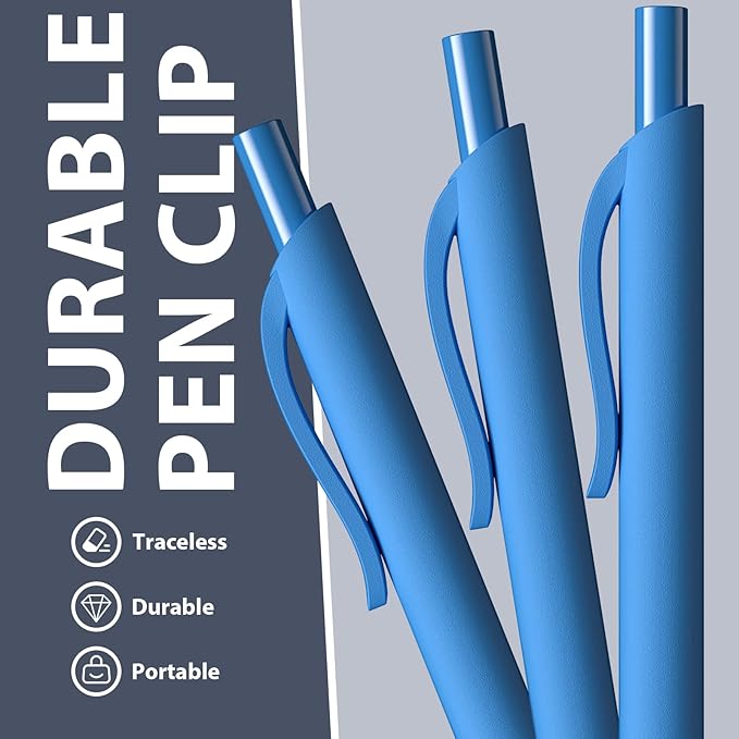 52 Pcs Pens Bulk - 1.0MM Ballpoint Pens Blue Ink | Medium Point Smooth Writing, No Bleed Retractable Ball Point Pen for Office School (Blue - 52Pcs)