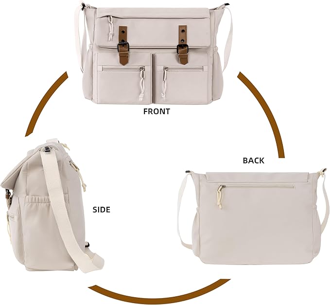 Lovvento Shoulder Messenger Bag for Men - Women Laptop Bag 15.6 inch Satchel Bags Mens Canvas Crossbody Tote Bags