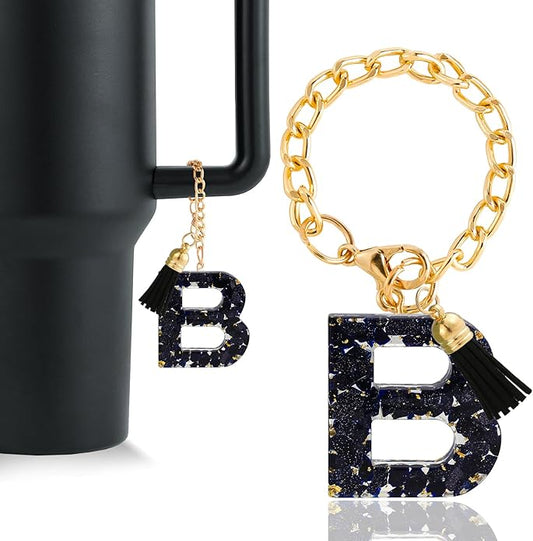 Letter Charm Accessories for Stanley Cup 1 PCS Cute Initial Keychain Handle Charm for Stanley Tumbler for Women