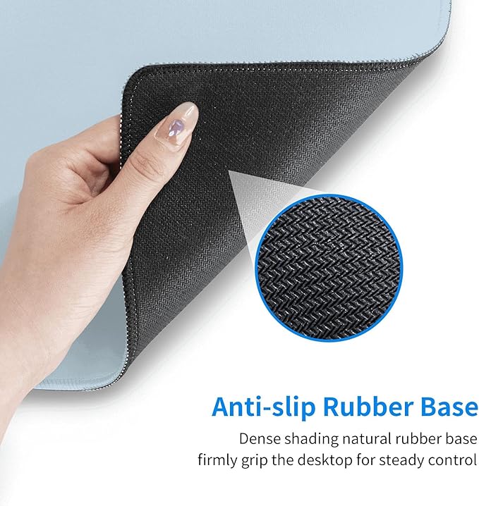 Light Blue Extended Large Gaming Mouse Pad XL 31.5"x11.8" Non-Slip Rubber with Stitched Edges, Extra Long Desk Mat Computer Laptop Writing Mat for Desktop Office Home