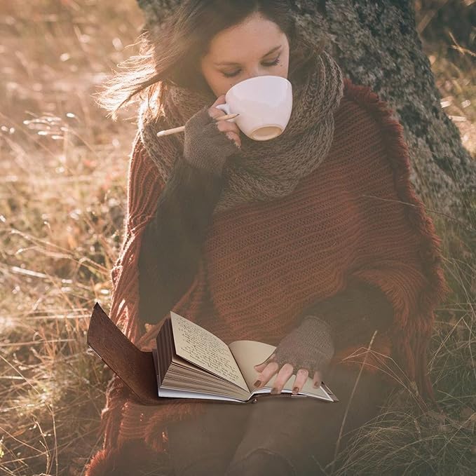 Leather Journal for Women & Men - Leather Bound Journal, Men’s Leather Notebook Journal, Lined Travel Journal for Writing, Poetry & Dream Journal Leather, Leather Journals, Thick Book 8x5.5 inch