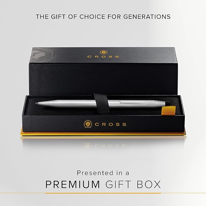 Cross Classic Century Refillable Ballpoint Pen Presented in a Luxury Gift Box - Medium Point, Black Ink, Lustrous Chrome