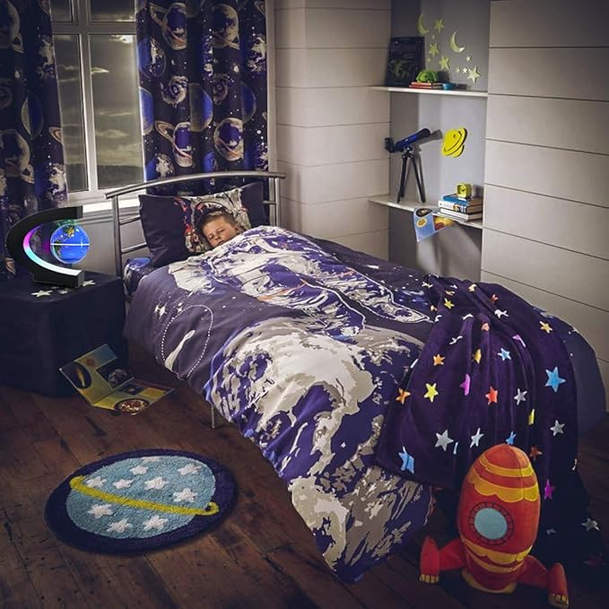 Magnetic Levitating Globe with LED Light, Cool Tech Gift for Men Father Boys and Girls, Birthday Gifts for Kids, Floating Globes World Desk Gadget Decor in Office Home Display (Blue)