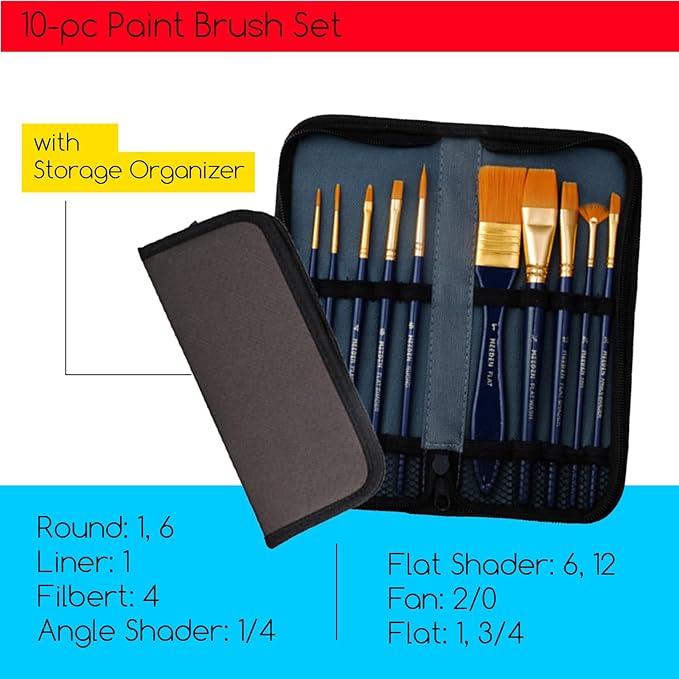 MEEDEN Painting Kit with French Easel, 24 Colors Acrylic Paint Set, 10 Pcs Paint Brush Set, Canvas Set & Art Supplies, Great Painting Set for Beginners & Artists