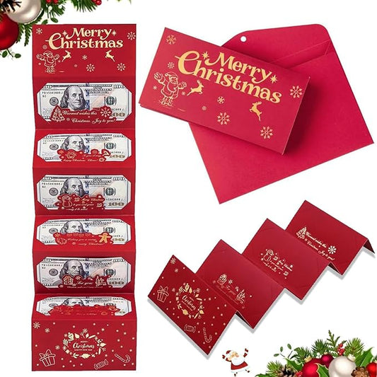 Christmas Cash Gift Envelopes 6 Slots, 2026 Upgrade Christmas Cash Gift Envelope, Surprise ChristmasGift Card Holder for Checks or Cards (Style-B)