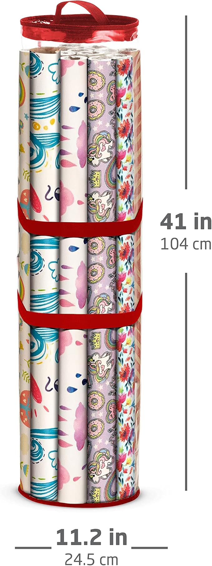 ZOBER Wrapping Paper Storage Containers - 40 Inch Gift Wrapping Organizer Storage - Fits 25 Standard Rolls of Wrapping Paper - Waterproof