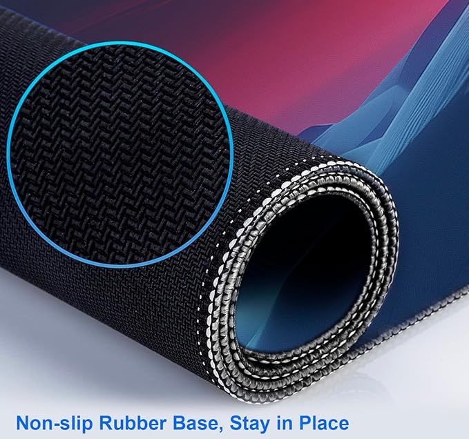 Mountain Peak Beautiful Scenery Game XXL Mouse Pad, Sunset Hill Extended Computer Decorative Table Pad with Stitched Edge Anti Slip Base Mouse Pad 35.4 x 15.7 x 0.12 Inches