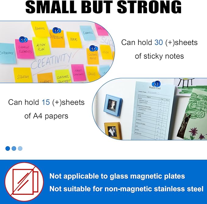 LOVIMAG Fridge Magnets 20Pcs Refrigerator Whiteboard Small Strong Magnet Classroom Kitchen Accessories Decorative Locker Set Decor Must Haves Office Calendar Refrigerador Magnetic Cute Crafts Blue