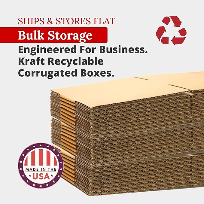 Partners Brand 14x10x6 Corrugated Cardboard Boxes for Packing, Moving, & Shipping, 14"L x 10"W x 6"H, Pack of 25 | Packaging Storage Box for Business, Strong Wholesale Bulk Boxes
