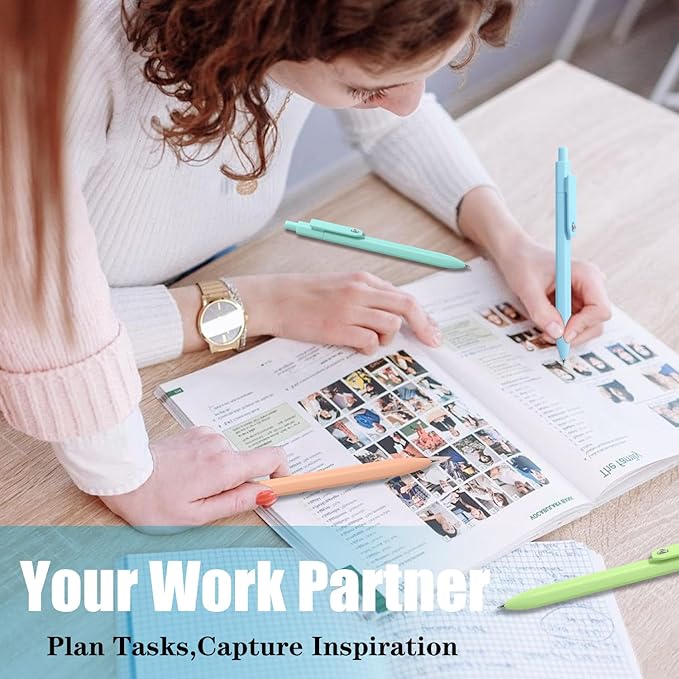 Vitoler Pens, 8pcs Cute Color Gel Pens, 0.5mm Black Ink Pens Fine Point Smooth Writing Pens for Women/Nurse Gift School Office Desk Accessories Supplies