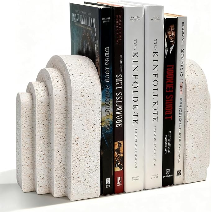 Modern Decorative Bookends for Shelves – Heavy Duty Book Ends, Stylish Bookshelf Decor, Minimalist Home Office Organizer, Functional Book Holders (Set of 2)